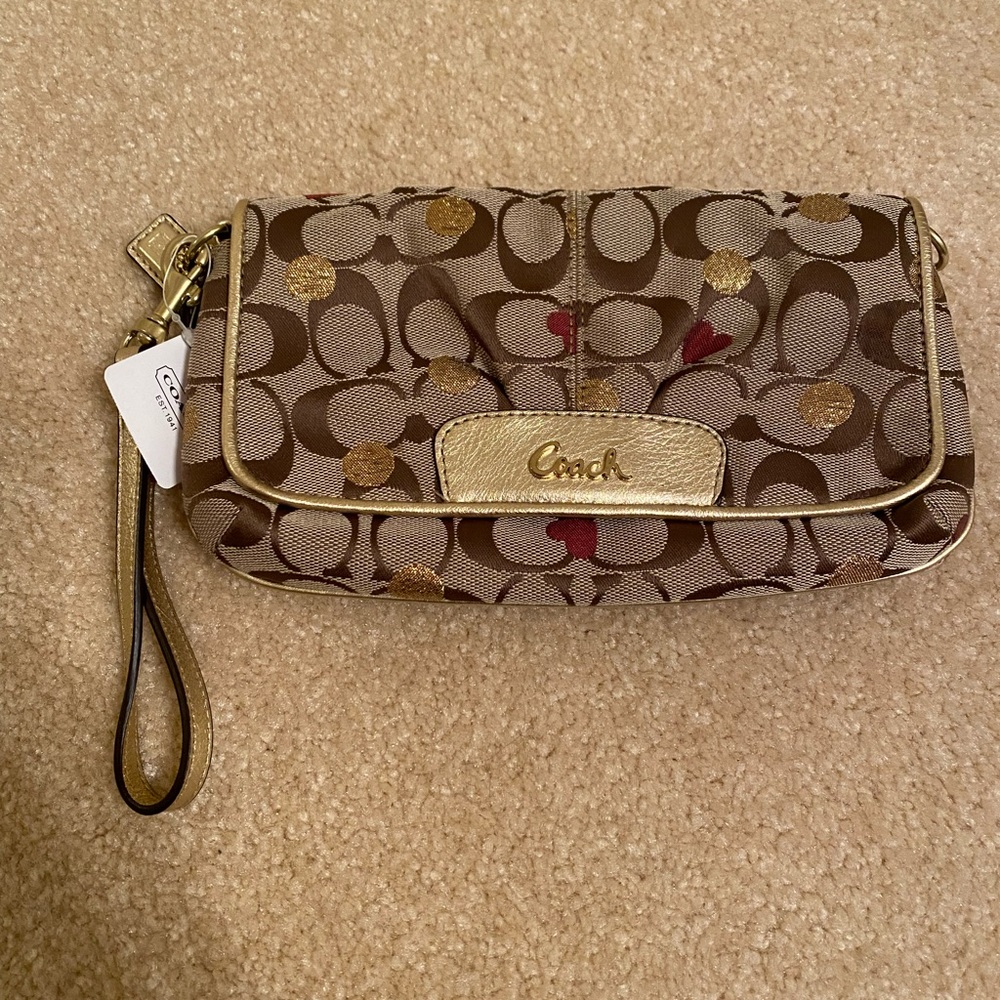 NWT Coach Large Flap Wristlet